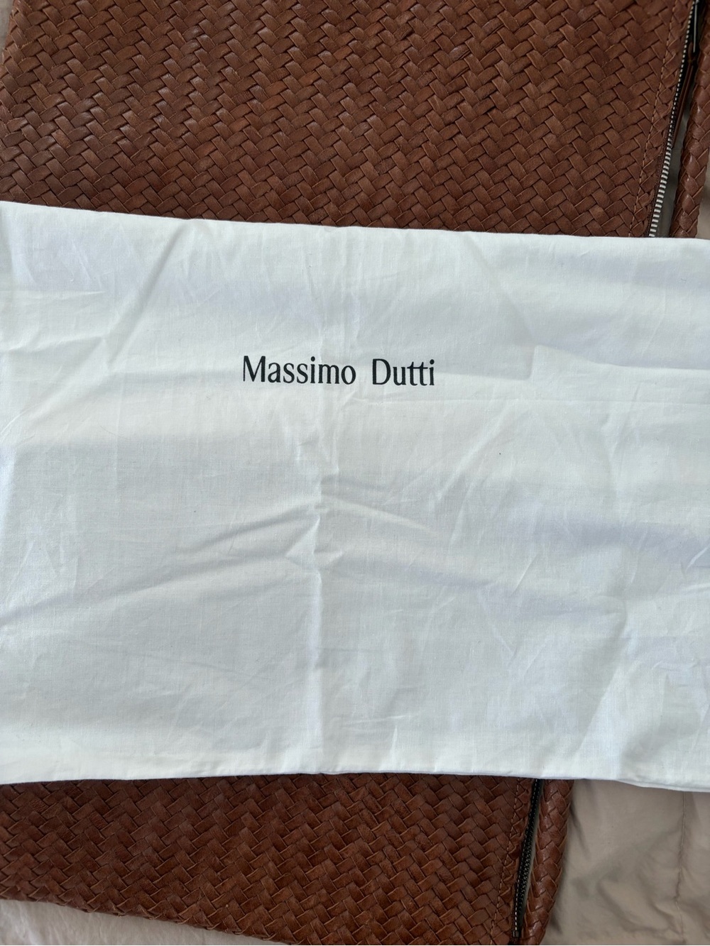 Massimo Dutti Woven Brown Leather Satchel Bag 6900/607/702 - Picture 11 of 12